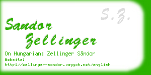 sandor zellinger business card